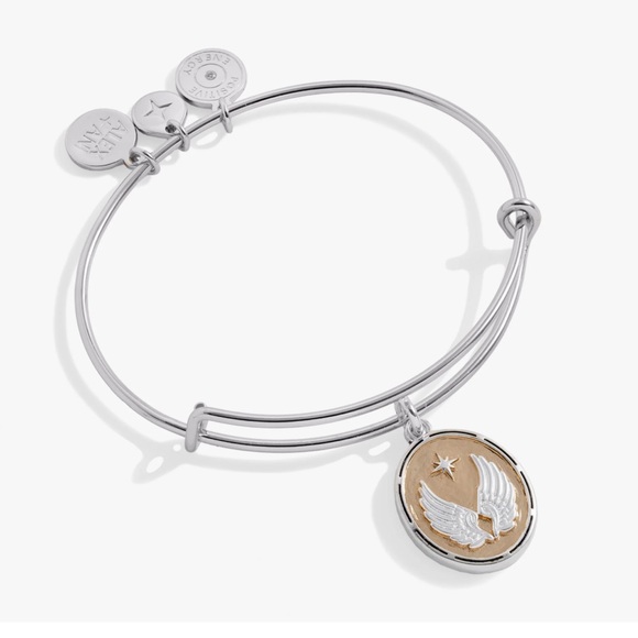 Alex and Ani Silver and Gold Angel Bangle - Picture 1 of 6